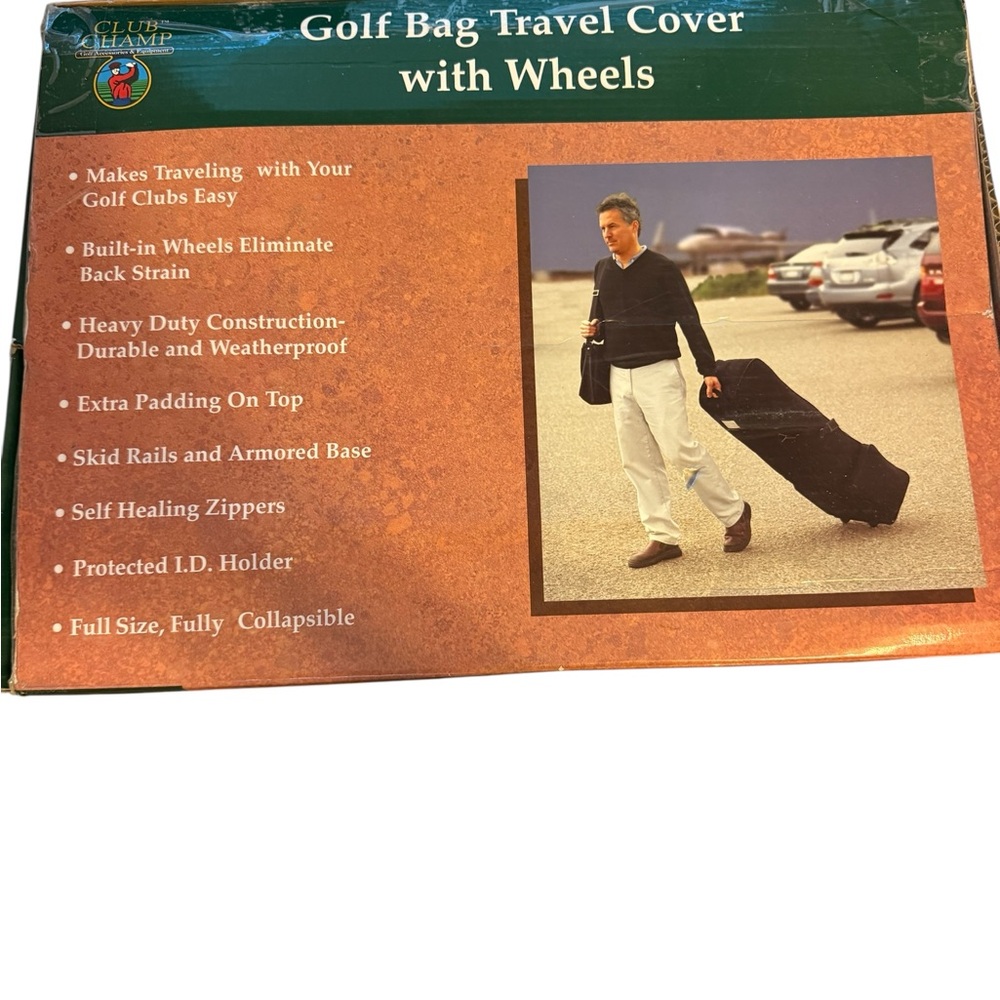 GOLF BAG Travel CoverBuilt in Wheels Eliminates Back Strain Full SZ Collapsible